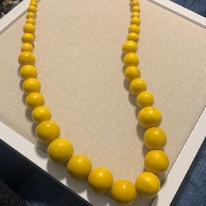 Vintage Yellow Bead Necklace